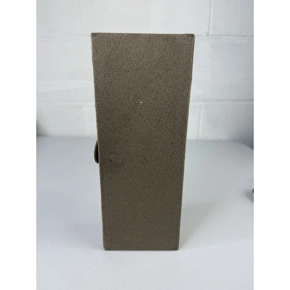 Authentic Pandora Suede Tan Jewelry Box With Inserts And Tie Down Closure Chrty